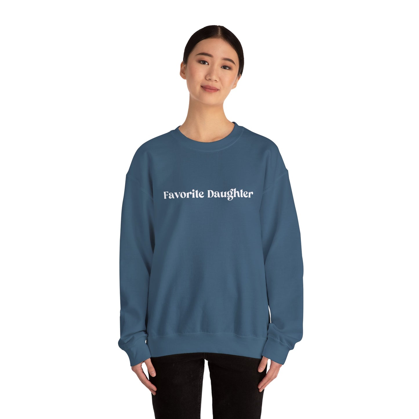 Favorite Daughter Crewneck Sweatshirt, Cozy Gift for Daughters, Family Sweatshirt, Casual Wear, Birthday, Holidays, Comfortable Style