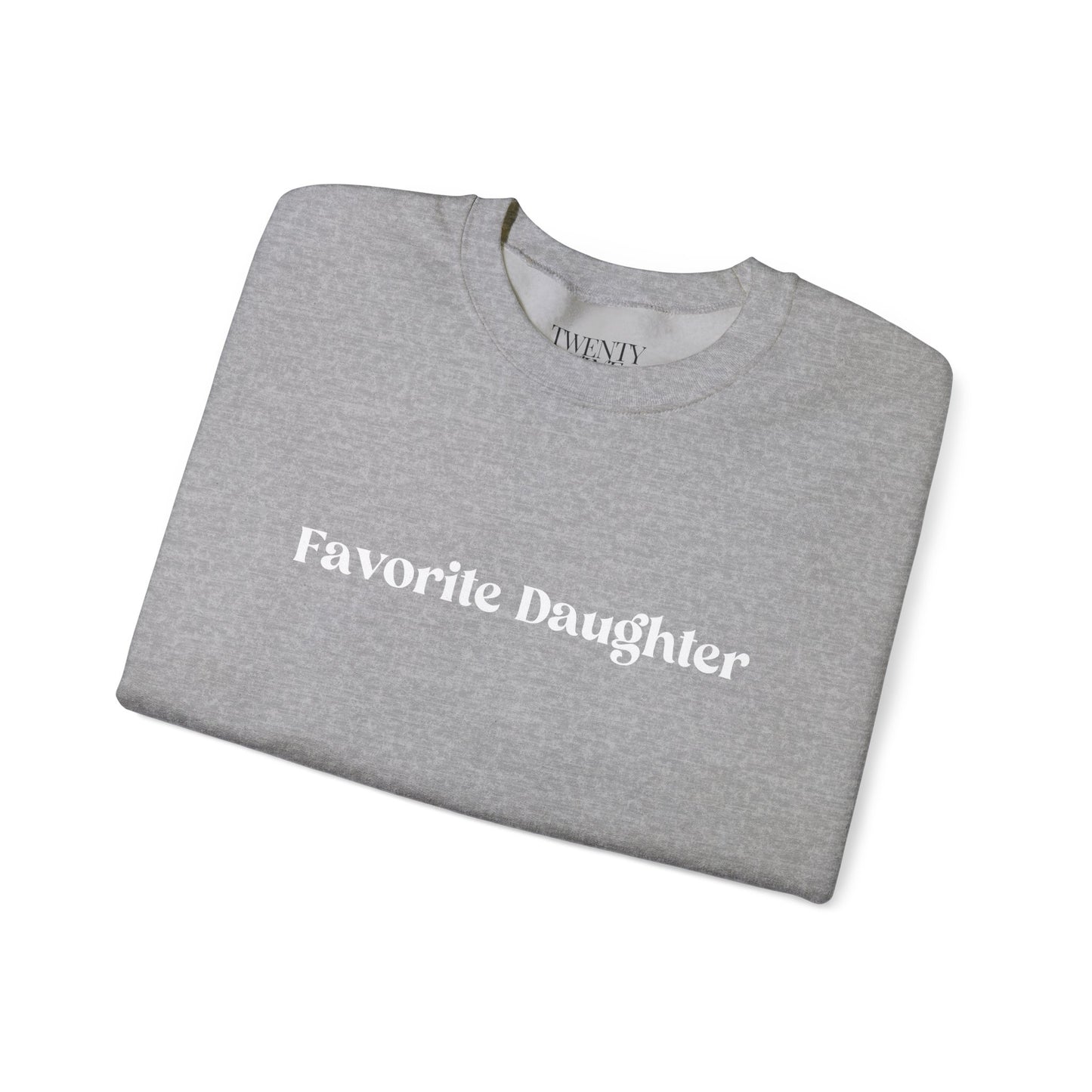 Favorite Daughter Crewneck Sweatshirt, Cozy Gift for Daughters, Family Sweatshirt, Casual Wear, Birthday, Holidays, Comfortable Style