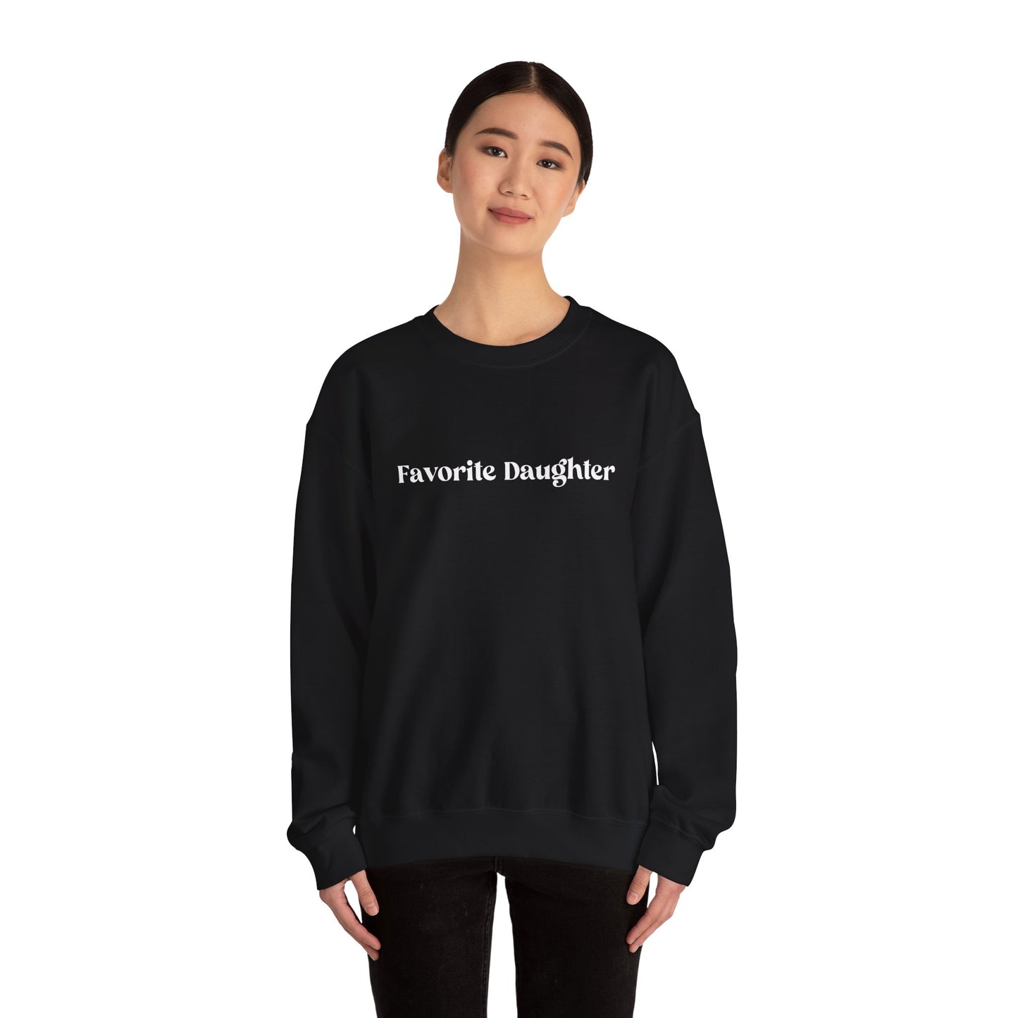 Favorite Daughter Crewneck Sweatshirt, Cozy Gift for Daughters, Family Sweatshirt, Casual Wear, Birthday, Holidays, Comfortable Style