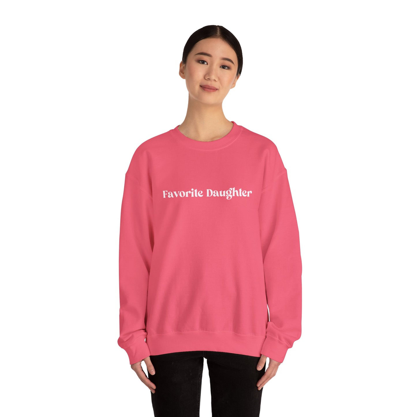 Favorite Daughter Crewneck Sweatshirt, Cozy Gift for Daughters, Family Sweatshirt, Casual Wear, Birthday, Holidays, Comfortable Style