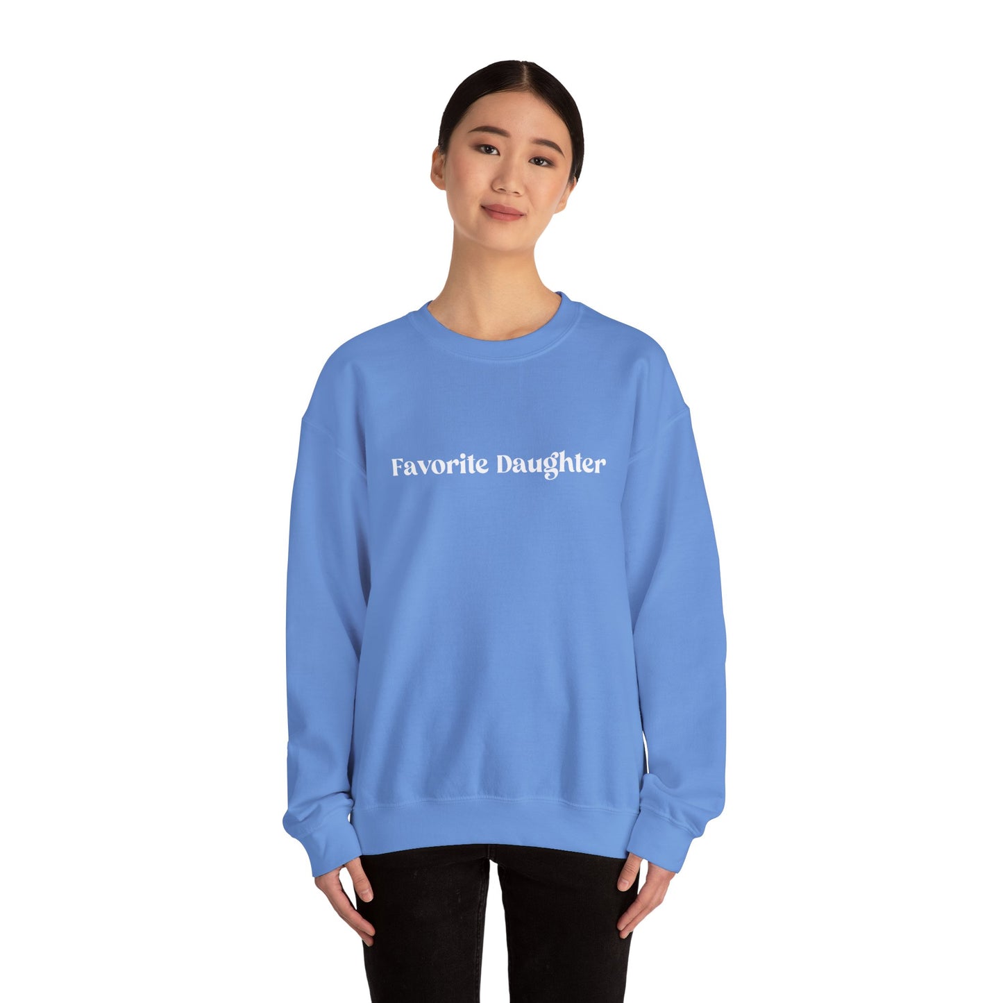 Favorite Daughter Crewneck Sweatshirt, Cozy Gift for Daughters, Family Sweatshirt, Casual Wear, Birthday, Holidays, Comfortable Style