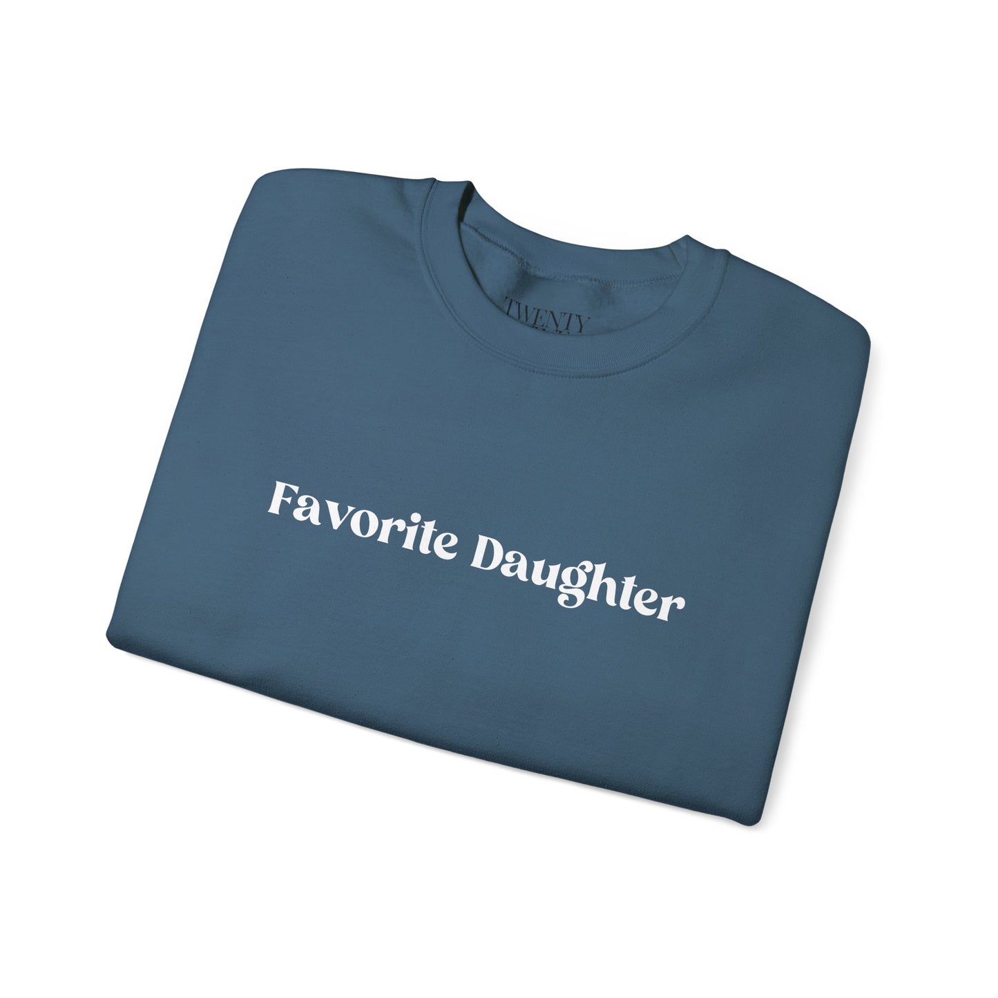 Favorite Daughter Crewneck Sweatshirt, Cozy Gift for Daughters, Family Sweatshirt, Casual Wear, Birthday, Holidays, Comfortable Style