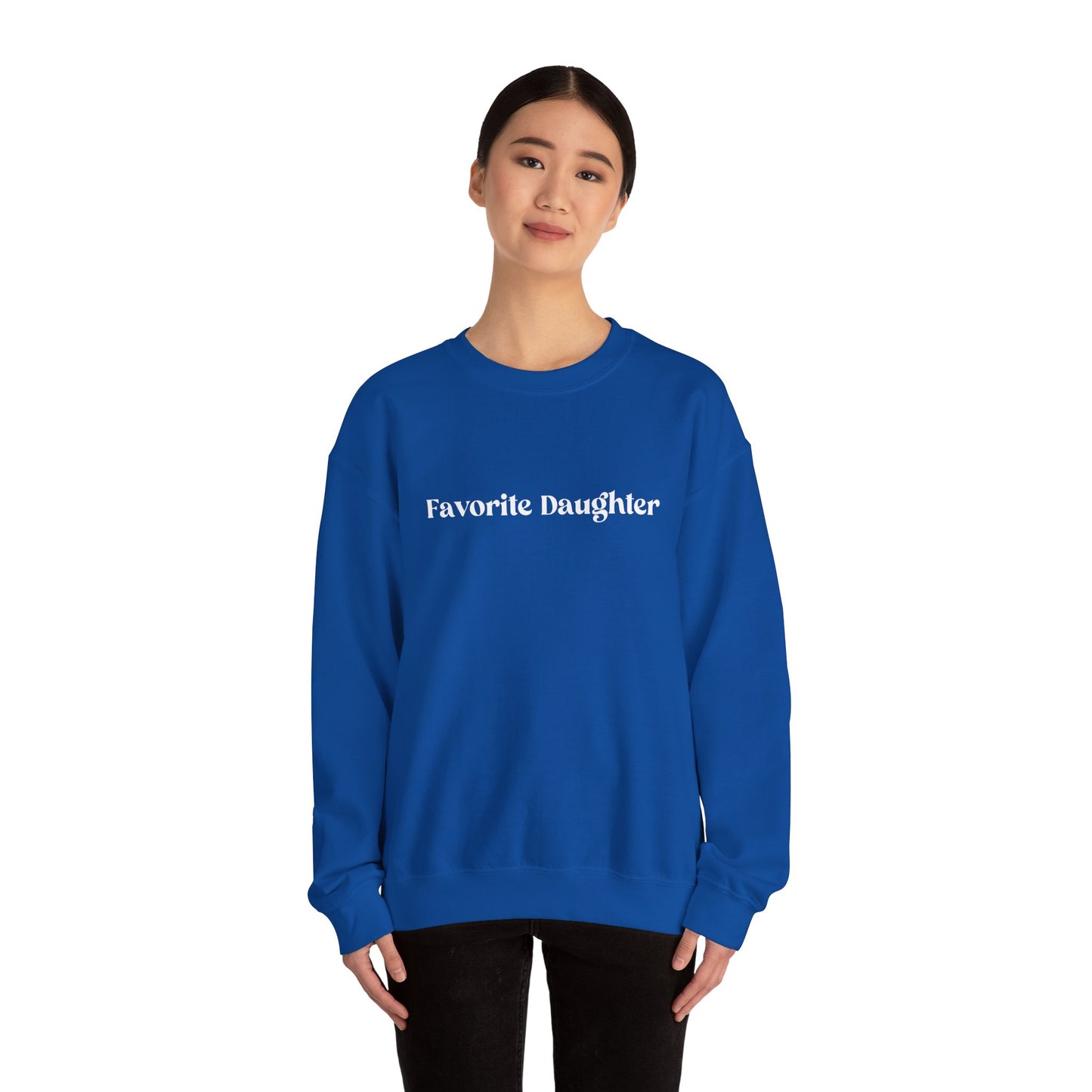 Favorite Daughter Crewneck Sweatshirt, Cozy Gift for Daughters, Family Sweatshirt, Casual Wear, Birthday, Holidays, Comfortable Style
