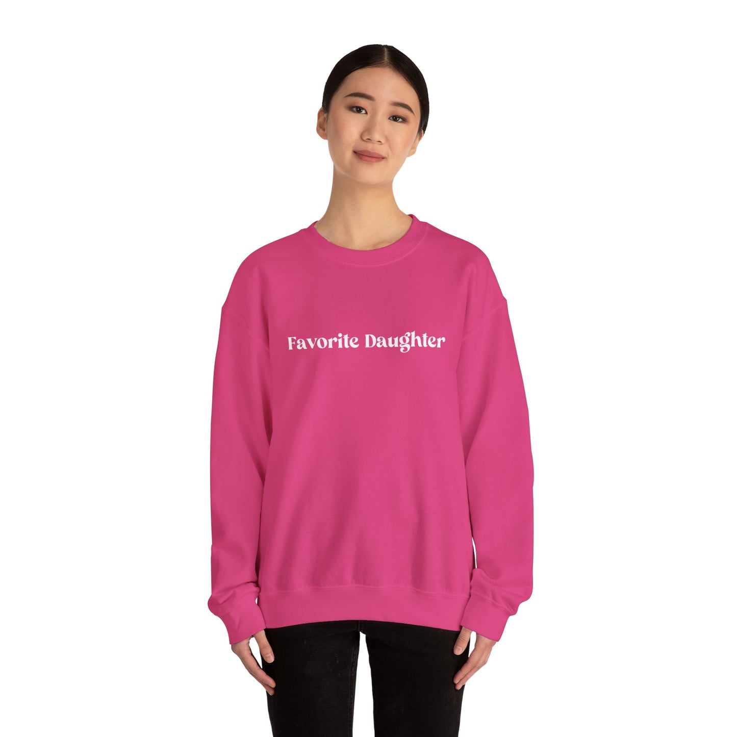 Favorite Daughter Crewneck Sweatshirt, Cozy Gift for Daughters, Family Sweatshirt, Casual Wear, Birthday, Holidays, Comfortable Style