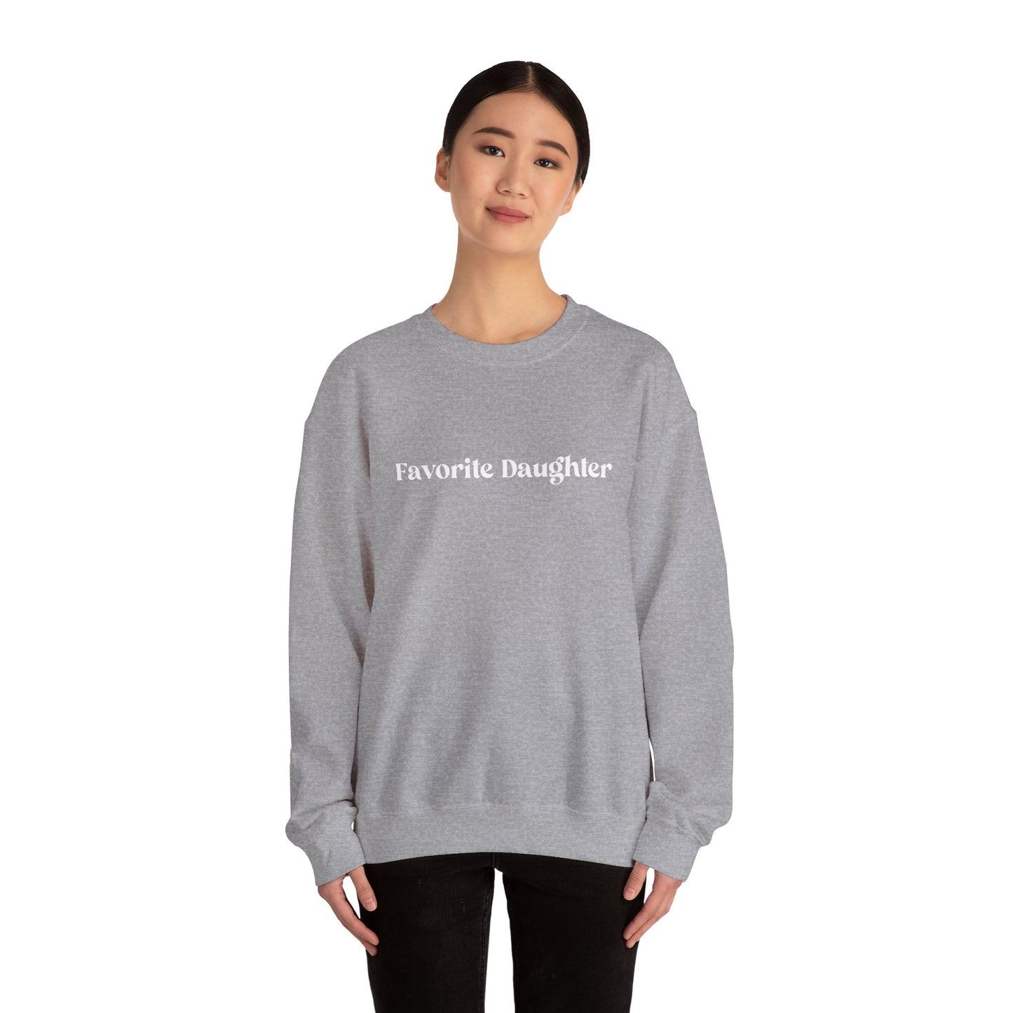 Favorite Daughter Crewneck Sweatshirt, Cozy Gift for Daughters, Family Sweatshirt, Casual Wear, Birthday, Holidays, Comfortable Style