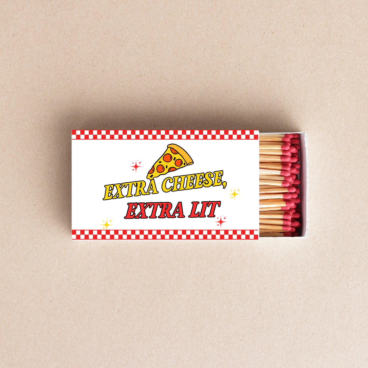 Extra Cheese, Extra Lit Matchboxes Funny Pizza Party Favors, Housewarming Gift, Wedding Favor, Custom Matchbooks