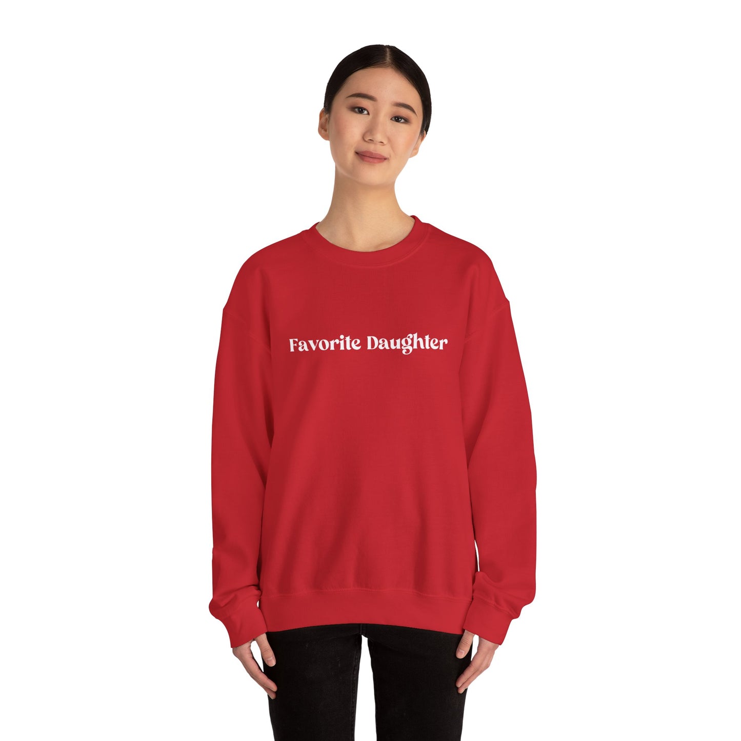 Favorite Daughter Crewneck Sweatshirt, Cozy Gift for Daughters, Family Sweatshirt, Casual Wear, Birthday, Holidays, Comfortable Style