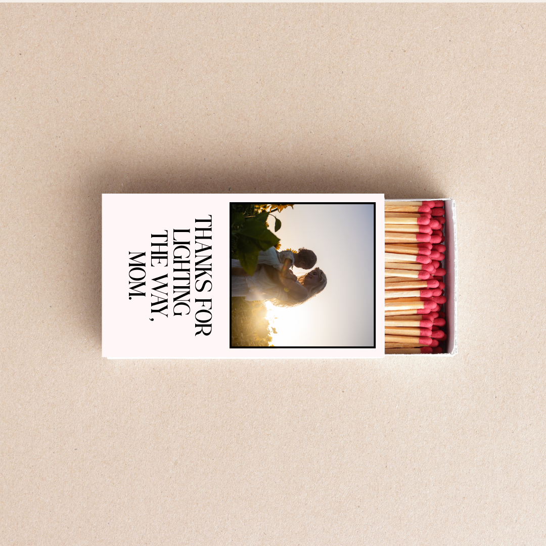 Mother’s Day Matchbox "Thanks for Lighting the Way, Mom" Custom Gift for Mom Mother's Day Party Favor Personalized Mom Gift