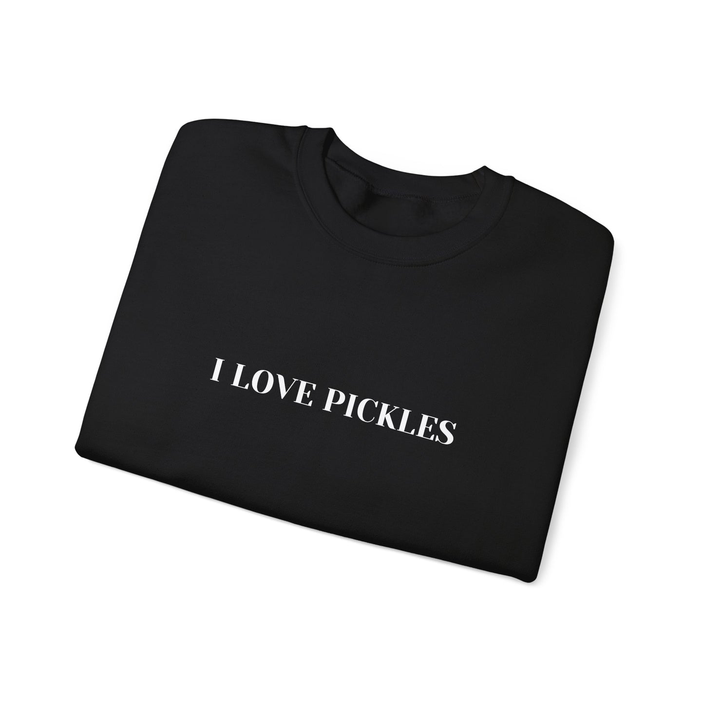 I Love Pickles Crewneck Sweatshirt, Green Unisex Sweater, Pickle Lover Gift, Funny Foodie Jumper, Pickle Fans Apparel, Food Pun Pullover