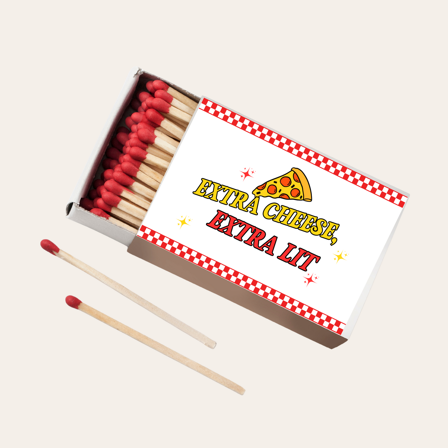 Extra Cheese, Extra Lit Matchboxes Funny Pizza Party Favors, Housewarming Gift, Wedding Favor, Custom Matchbooks