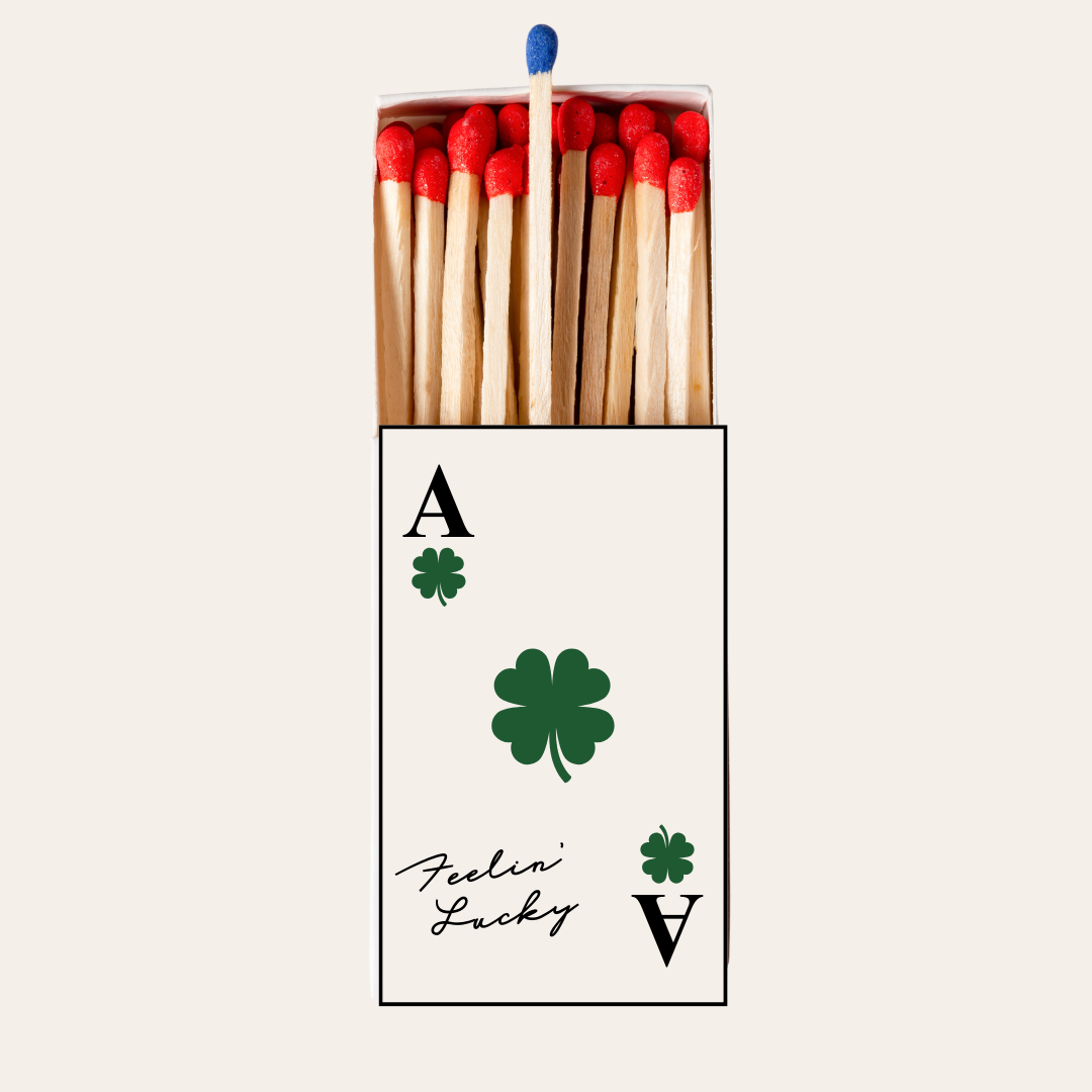 Feelin’ Lucky Matchbox – Shamrock Playing Card Matchbox, St. Patrick’s Day Favor, Casino Party Decor, Wedding & Bachelor Party Matches