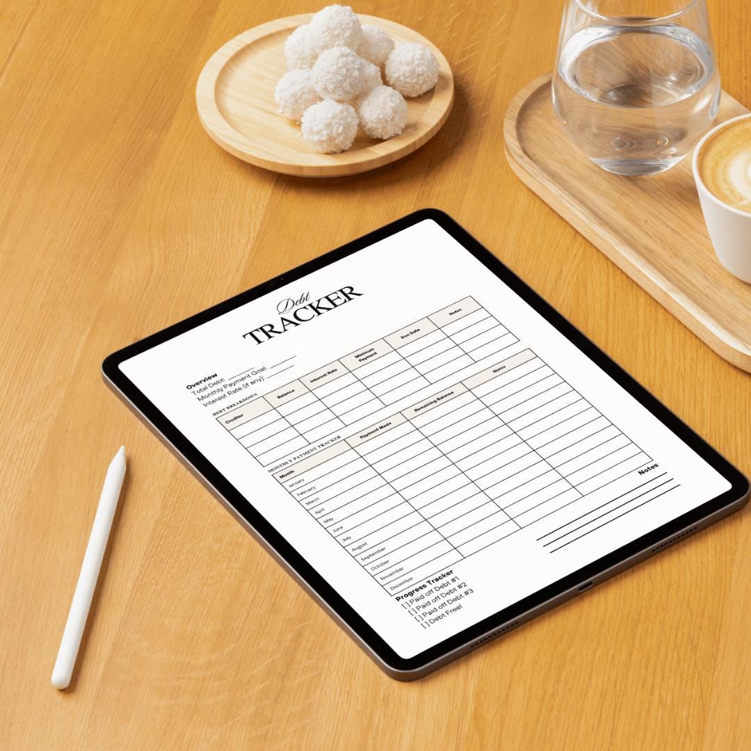 Debt Tracker Printable Digital Download Debt Payoff Planner GoodNotes & Notability Finance Template Monthly Budget Sheet Twentynine Luxury