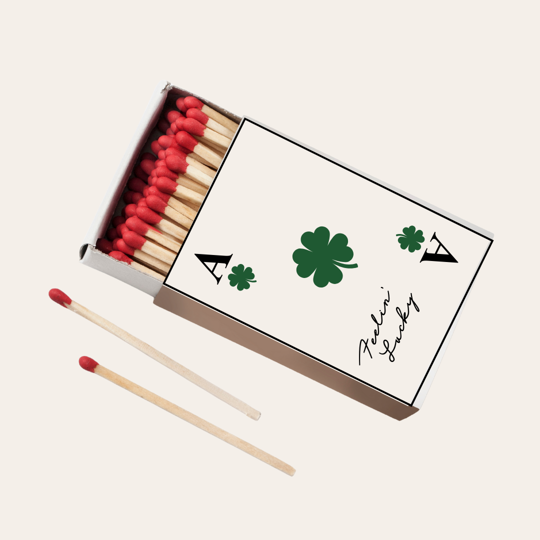 Feelin’ Lucky Matchbox – Shamrock Playing Card Matchbox, St. Patrick’s Day Favor, Casino Party Decor, Wedding & Bachelor Party Matches