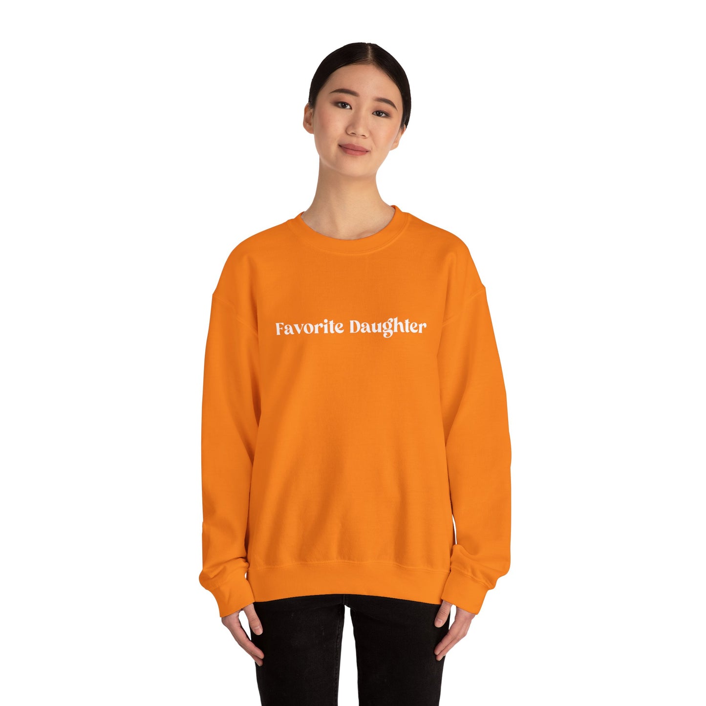 Favorite Daughter Crewneck Sweatshirt, Cozy Gift for Daughters, Family Sweatshirt, Casual Wear, Birthday, Holidays, Comfortable Style