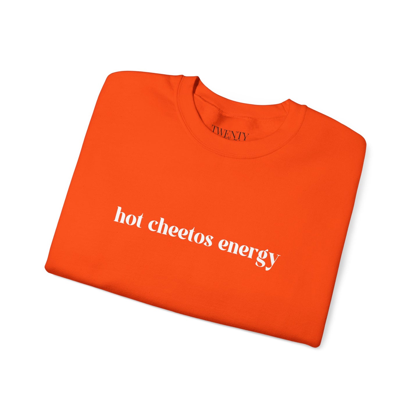 Hot Cheetos Energy Sweatshirt, Unisex Crewneck Pullover, Casual Everyday Wear, Funny Gift for Food Lovers, Spirit Day Apparel