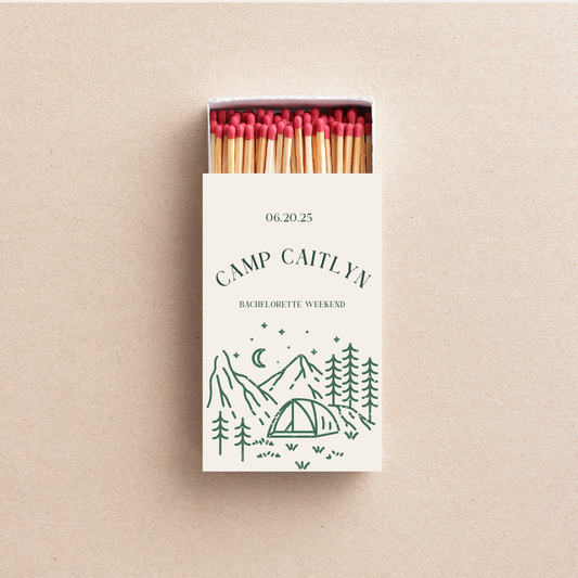 Camp Bachelorette Matchboxes Custom Campfire Bachelorette Party Favors  Glamping Weekend Matches - Personalized “Camp [Name]” Design