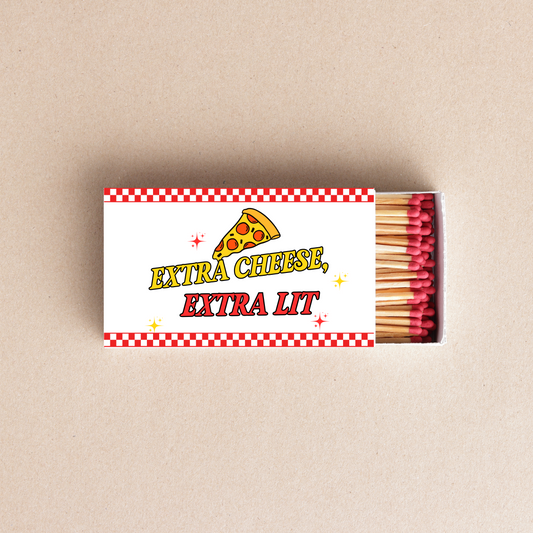 Extra Cheese, Extra Lit Matchboxes Funny Pizza Party Favors, Housewarming Gift, Wedding Favor, Custom Matchbooks