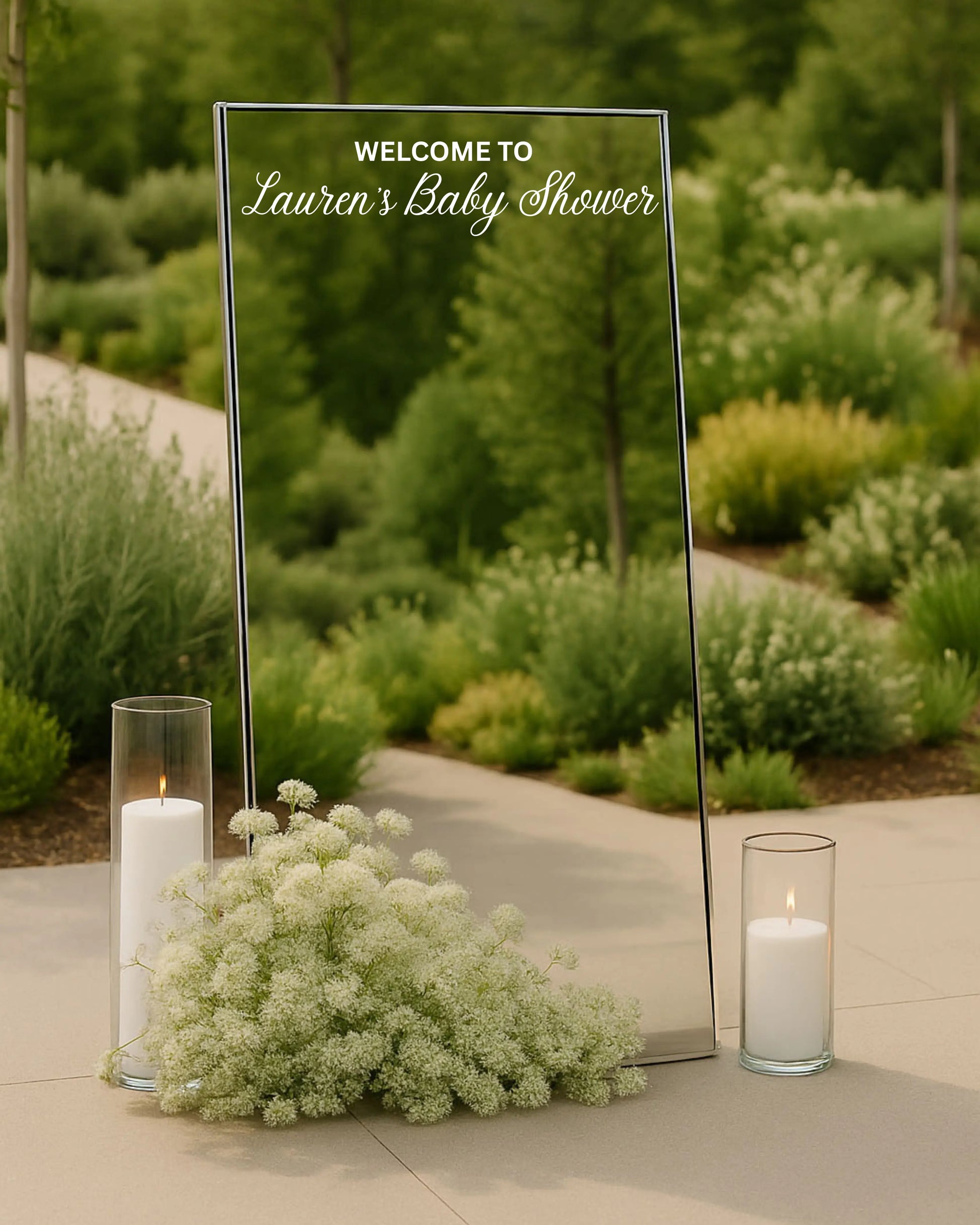 Custom Baby Shower Welcome Mirror Decal Welcome to [Name] Baby Shower Sign Personalized Baby Shower Entrance Sign Mirror Sticker Twentynine Luxury
