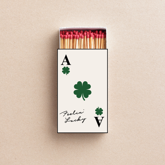 Feelin’ Lucky Matchbox – Shamrock Playing Card Matchbox, St. Patrick’s Day Favor, Casino Party Decor, Wedding & Bachelor Party Matches