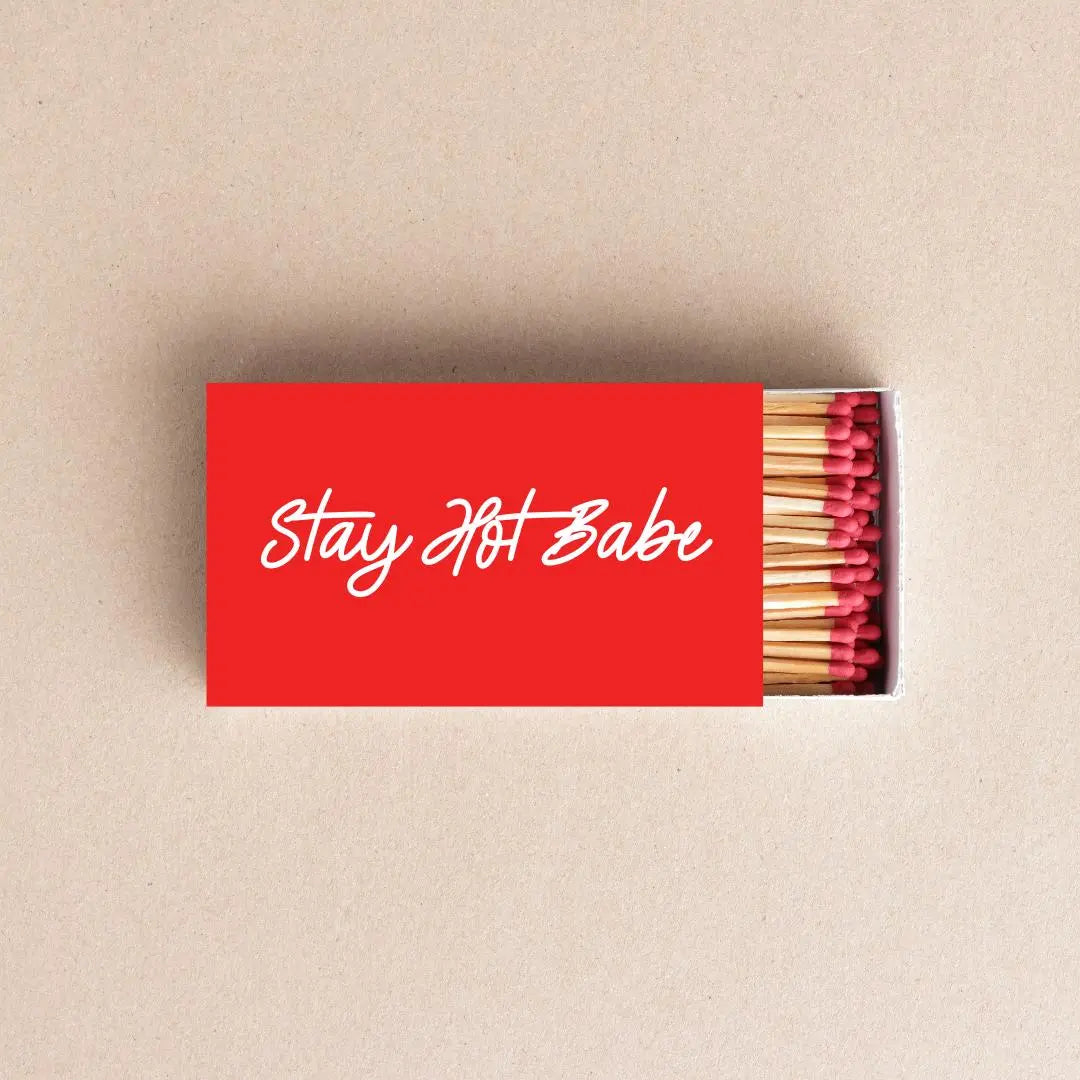 Stay Hot Babe Matchboxes – Red Bachelorette & Wedding Party Favors Twentynine Luxury