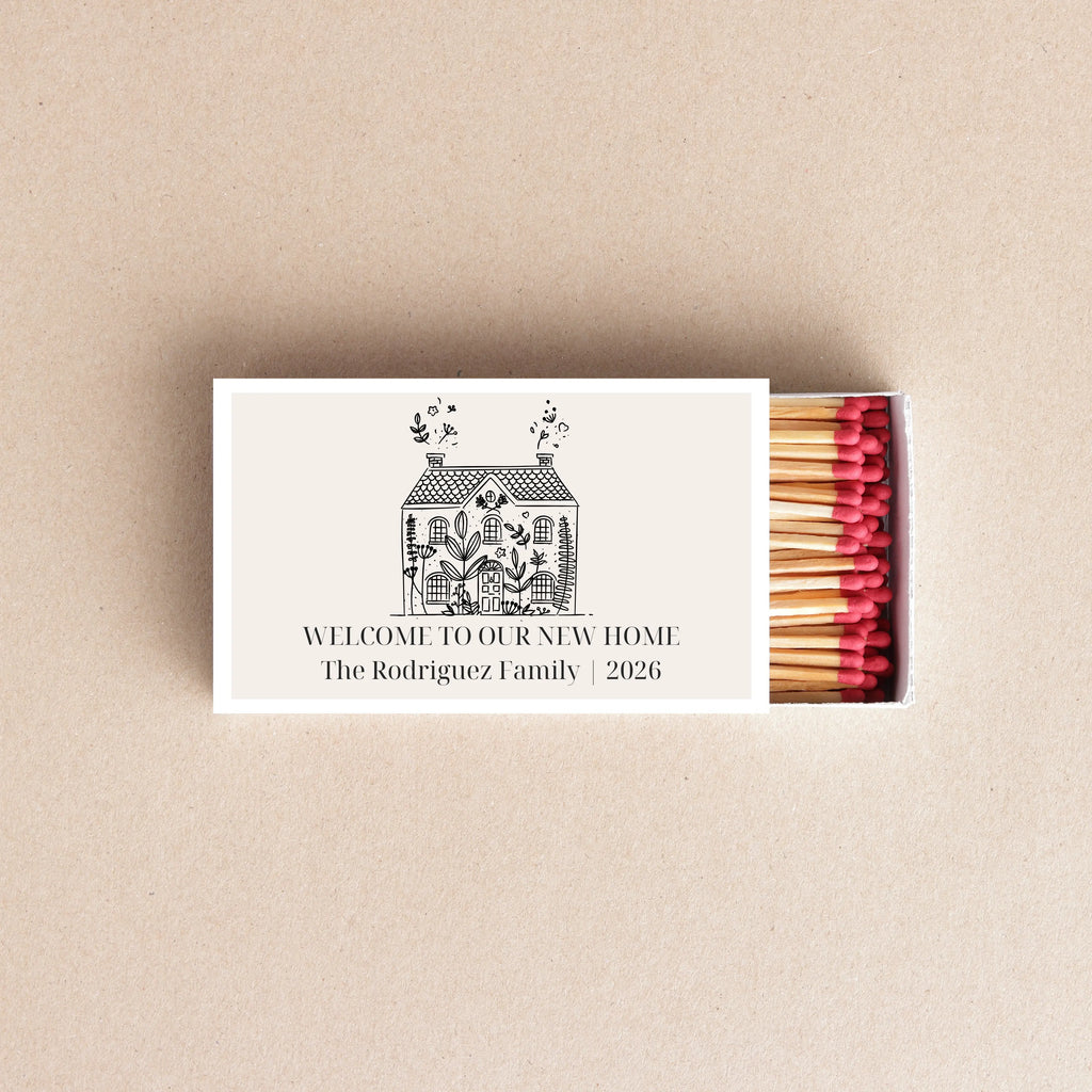 Welcome to Our New Home Matchboxes – Custom Housewarming Party Favors & Gifts Twentynine Luxury