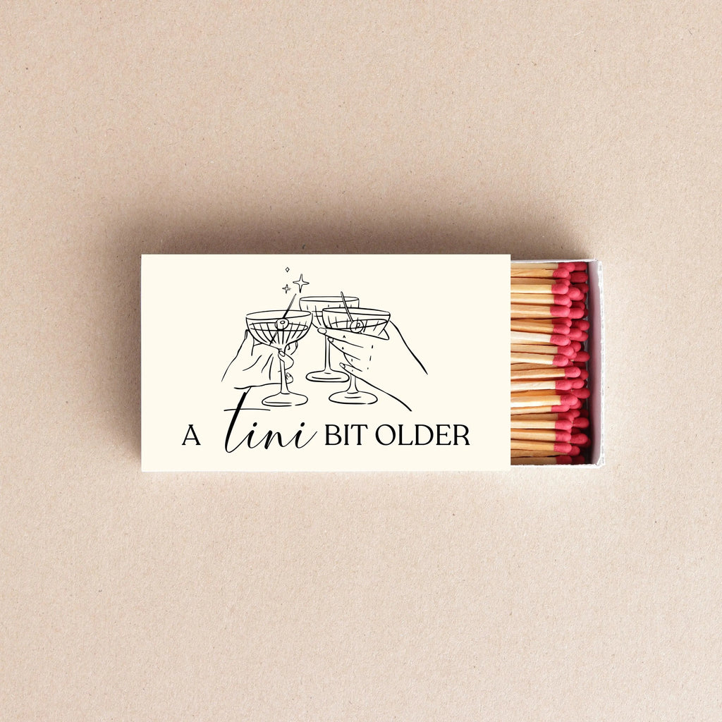 A TINI Bit Older Matchboxes – Birthday Party Favors & Martini Theme Decor Twentynine Luxury