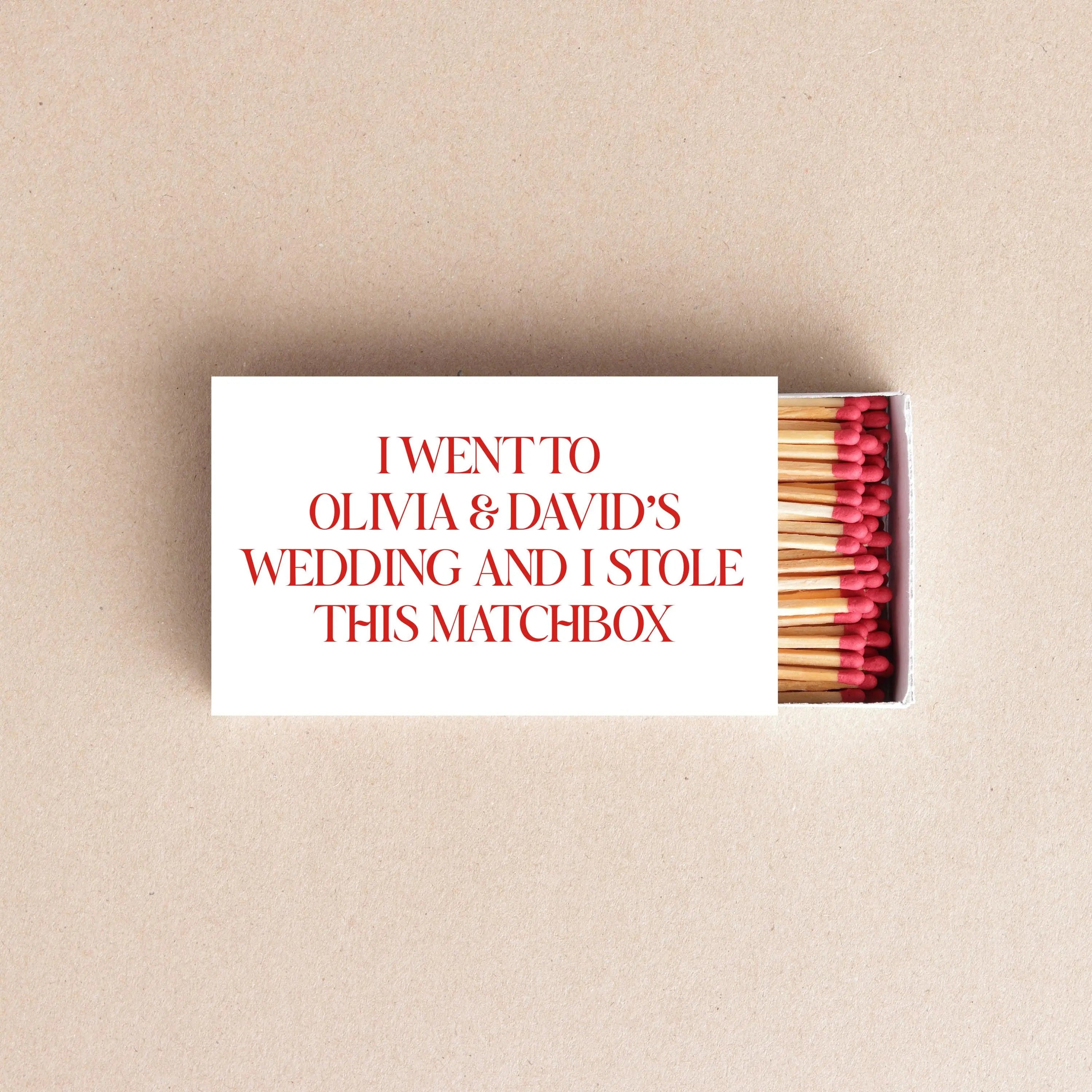 I Stole This at ___ Matchboxes – Custom Funny Wedding Guest Favors Twentynine Luxury