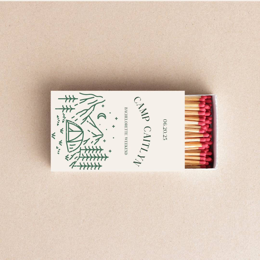 Camp Bachelorette Matchboxes Custom Campfire Bachelorette Party Favors  Glamping Weekend Matches - Personalized “Camp [Name]” Design