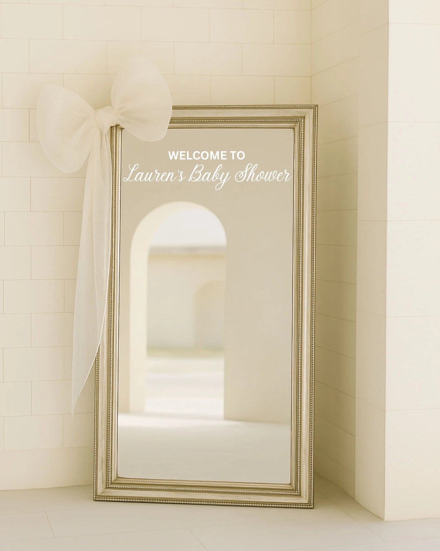 Custom Baby Shower Welcome Mirror Decal Welcome to [Name] Baby Shower Sign Personalized Baby Shower Entrance Sign Mirror Sticker Twentynine Luxury