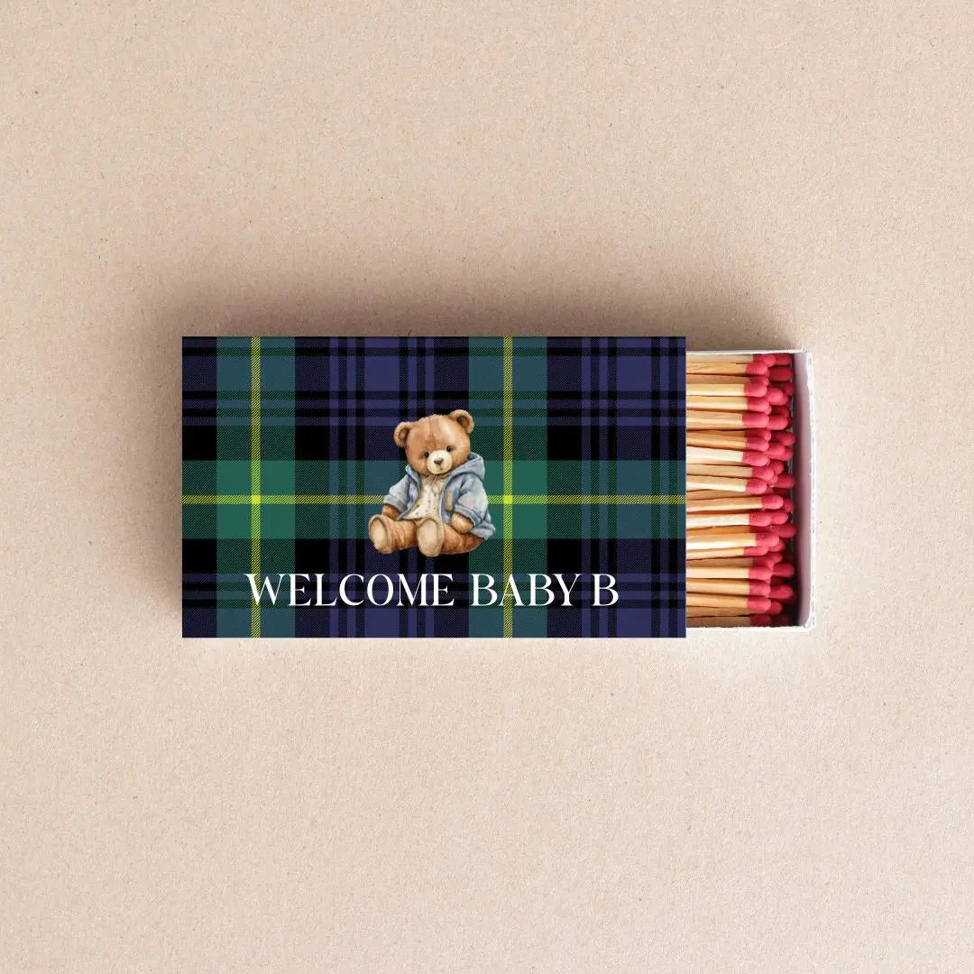 Teddy Bear Matchboxes – Custom Baby Shower Favors & Personalized Matches Twentynine Luxury