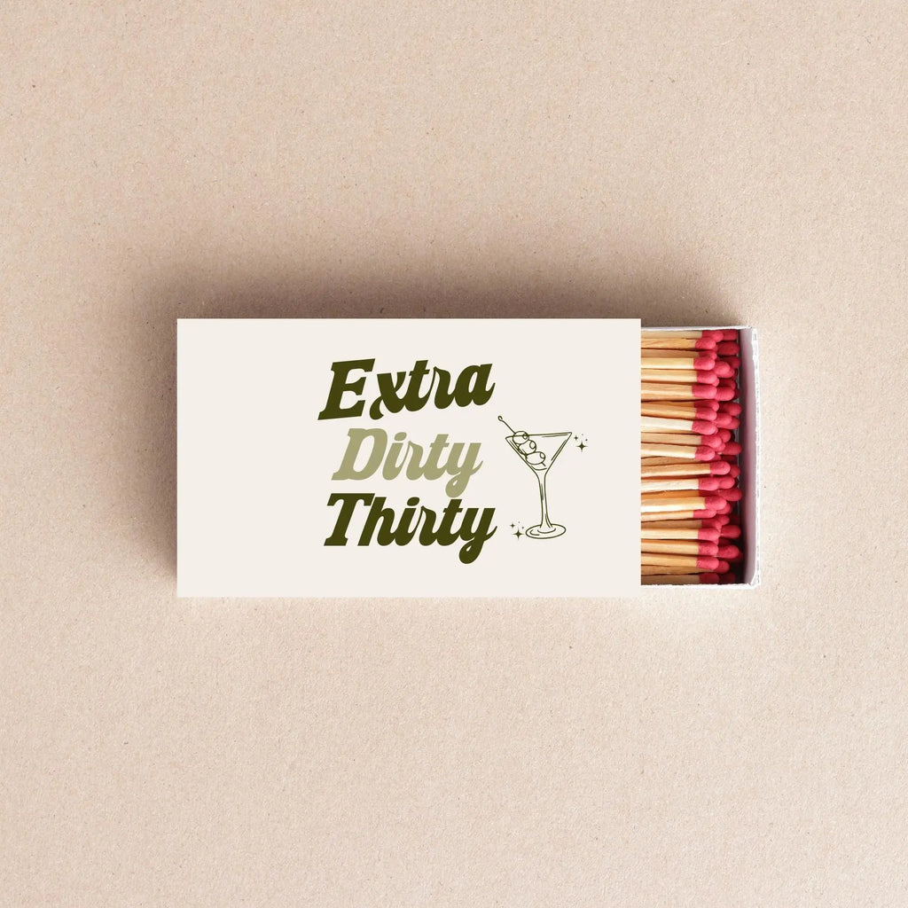 Extra Dirty Thirty Matchboxes – 30th Birthday & Martini Theme Party Favors Twentynine Luxury