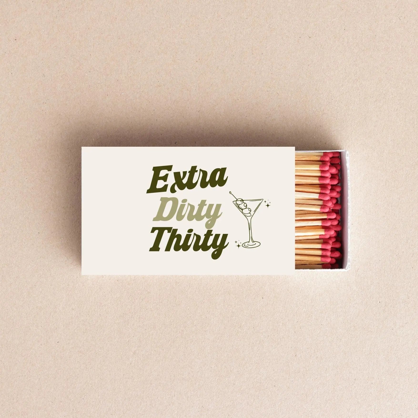 Extra Dirty Thirty Matchboxes – 30th Birthday & Martini Theme Party Favors Twentynine Luxury