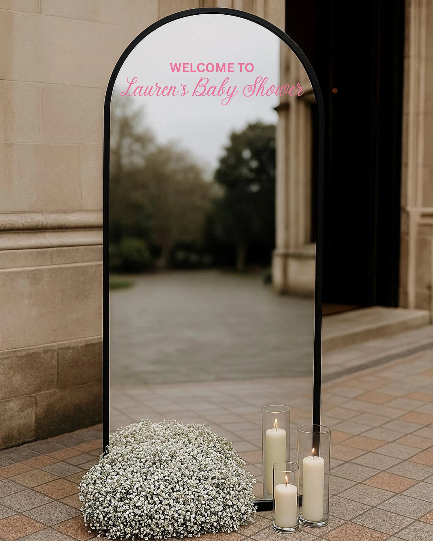 Custom Baby Shower Welcome Mirror Decal Welcome to [Name] Baby Shower Sign Personalized Baby Shower Entrance Sign Mirror Sticker Twentynine Luxury