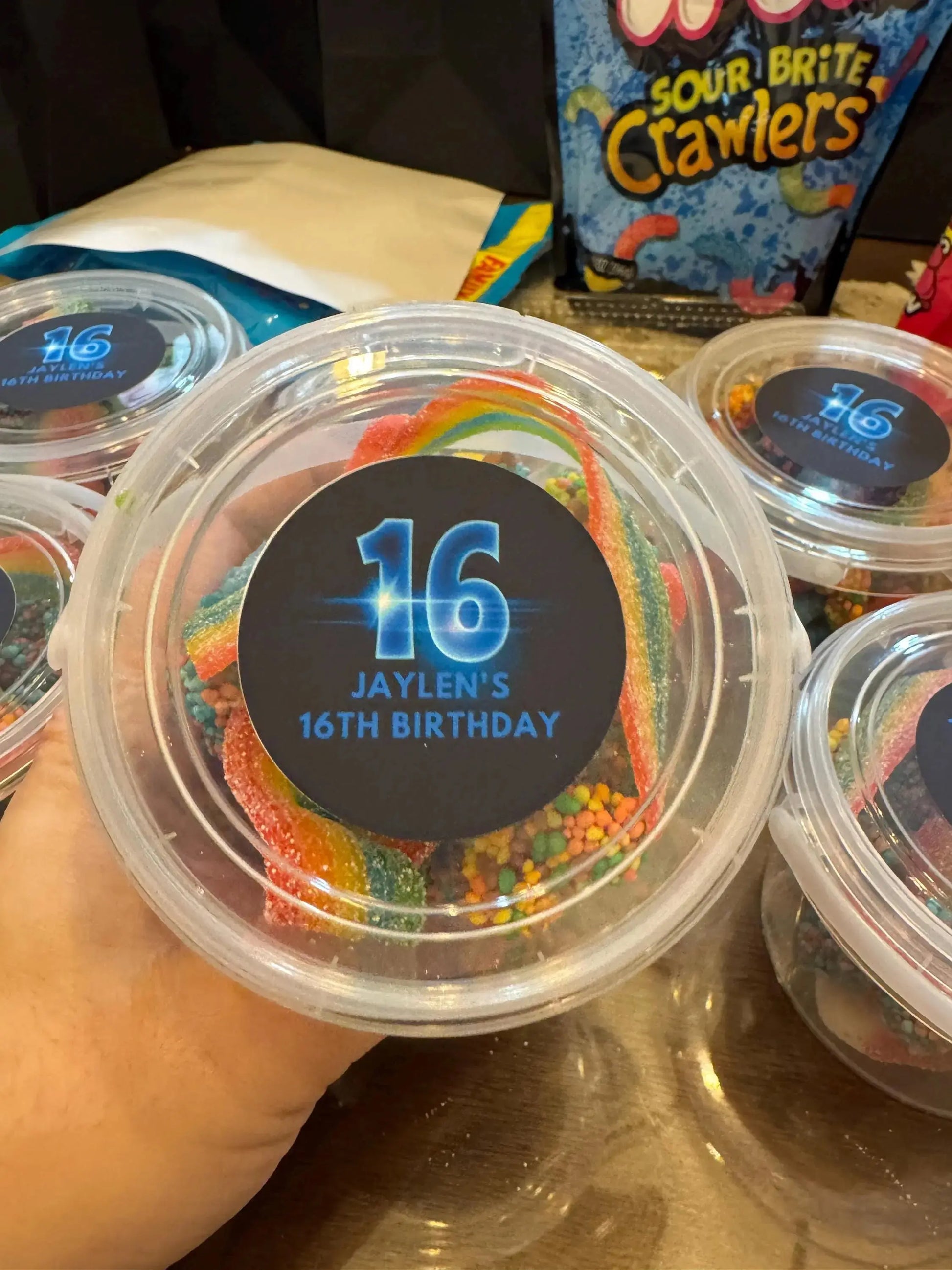 Custom Candy Party Favor Buckets Personalized Birthday Candy Cups Sour Candy Party Favors Sweet 16 Kids & Teen Parties Twentynine Luxury