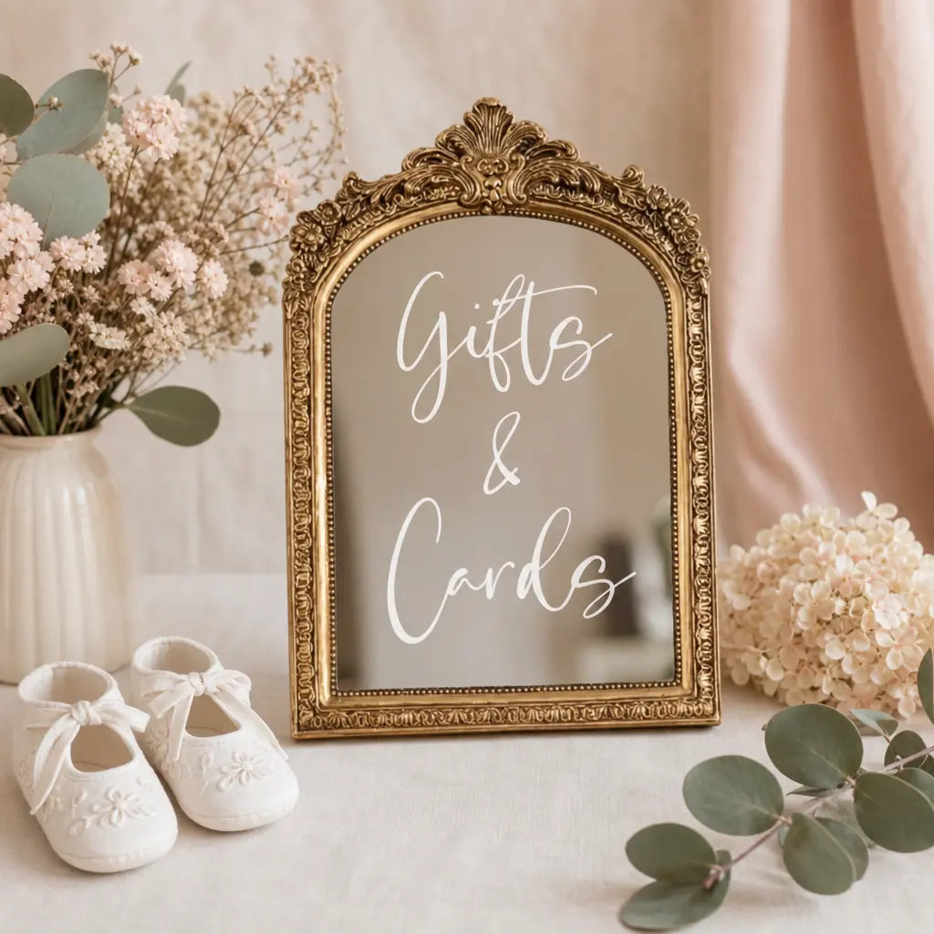 Gifts & Cards Vinyl Mirror Label Wedding Reception Sign Event Vinyl Decal for Mirrors, Acrylic Signs, or Glass Twentynine Luxury