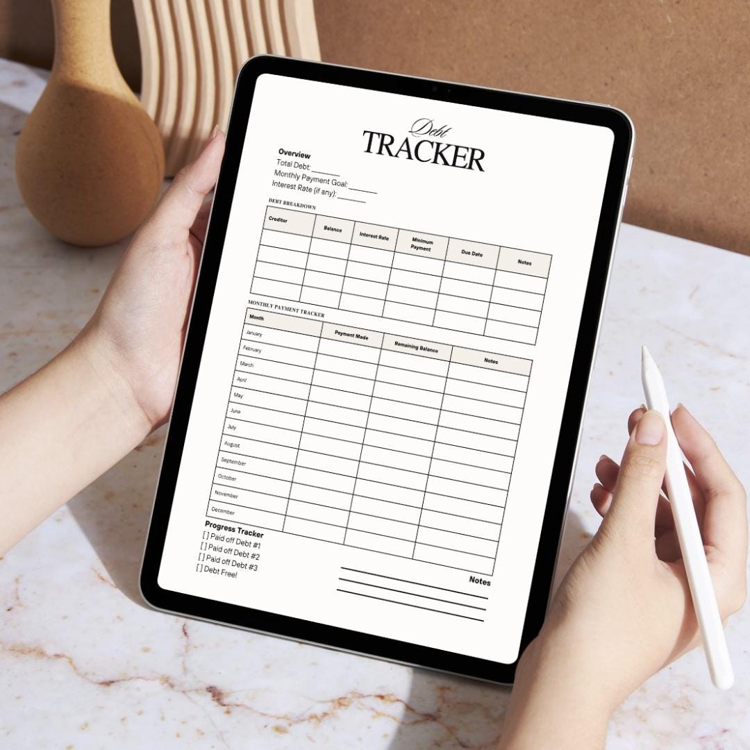 Debt Tracker Printable Digital Download Debt Payoff Planner GoodNotes & Notability Finance Template Monthly Budget Sheet Twentynine Luxury