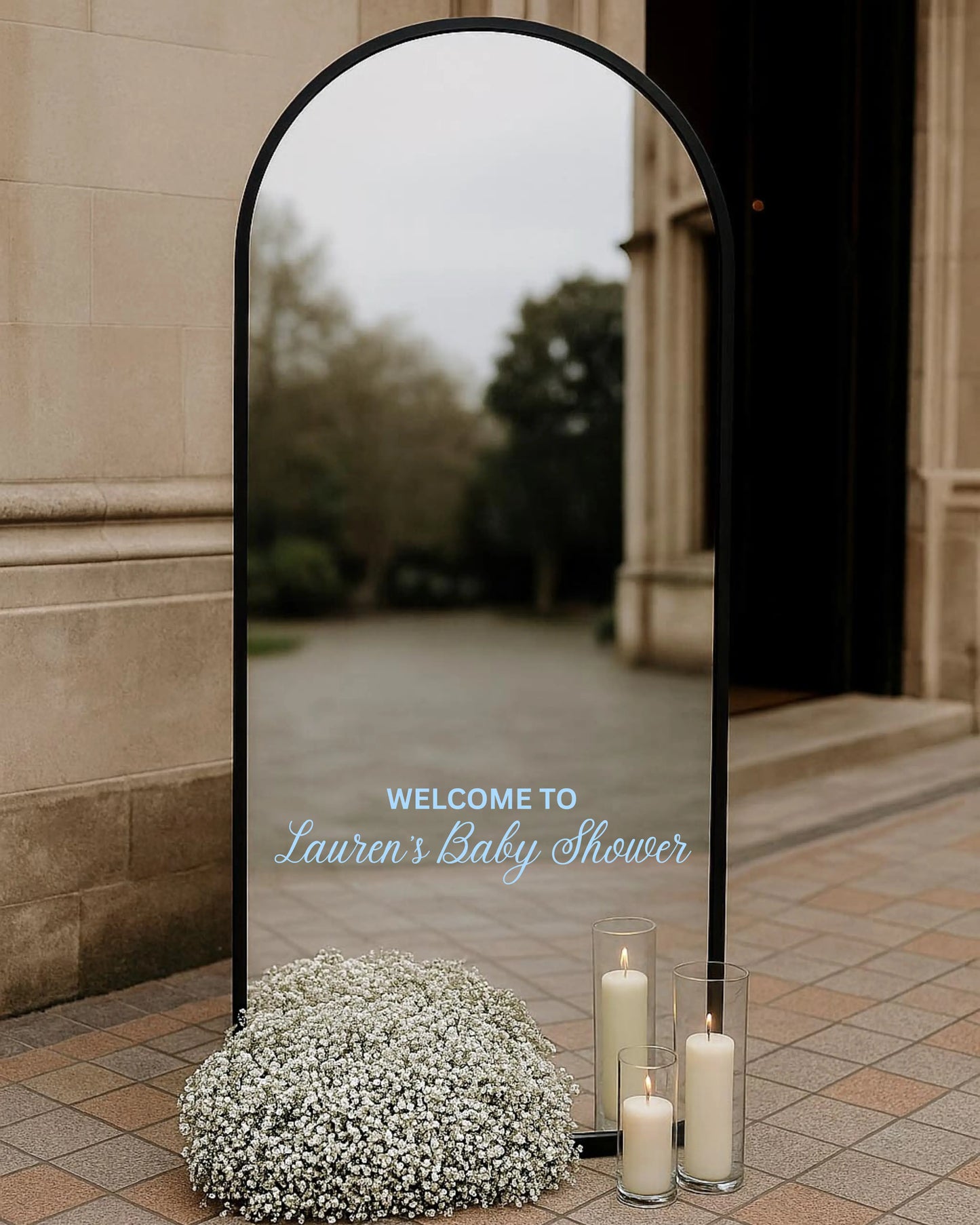 Custom Baby Shower Welcome Mirror Decal Welcome to [Name] Baby Shower Sign Personalized Baby Shower Entrance Sign Mirror Sticker Twentynine Luxury