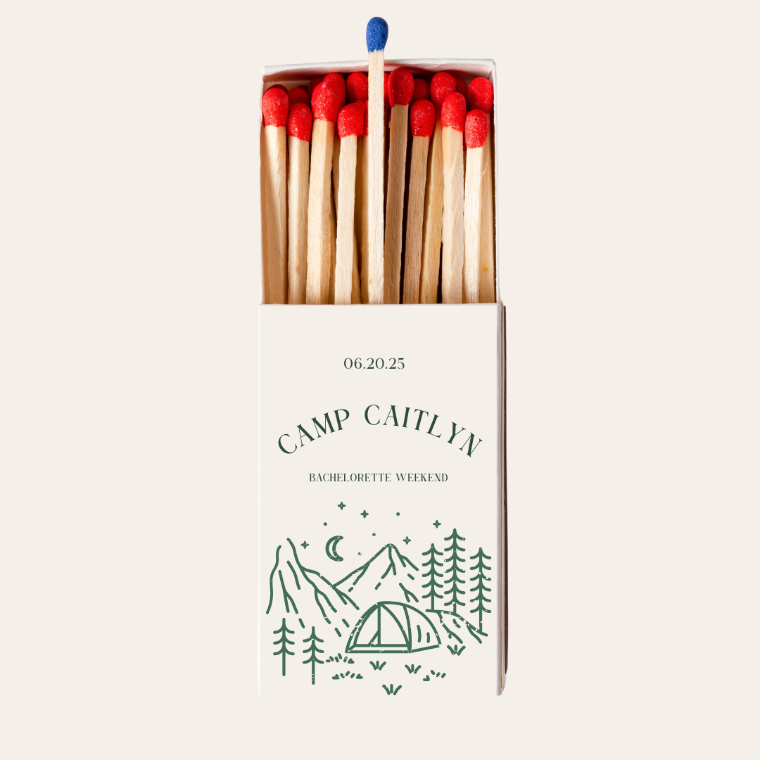 Camp Bachelorette Matchboxes Custom Campfire Bachelorette Party Favors  Glamping Weekend Matches - Personalized “Camp [Name]” Design