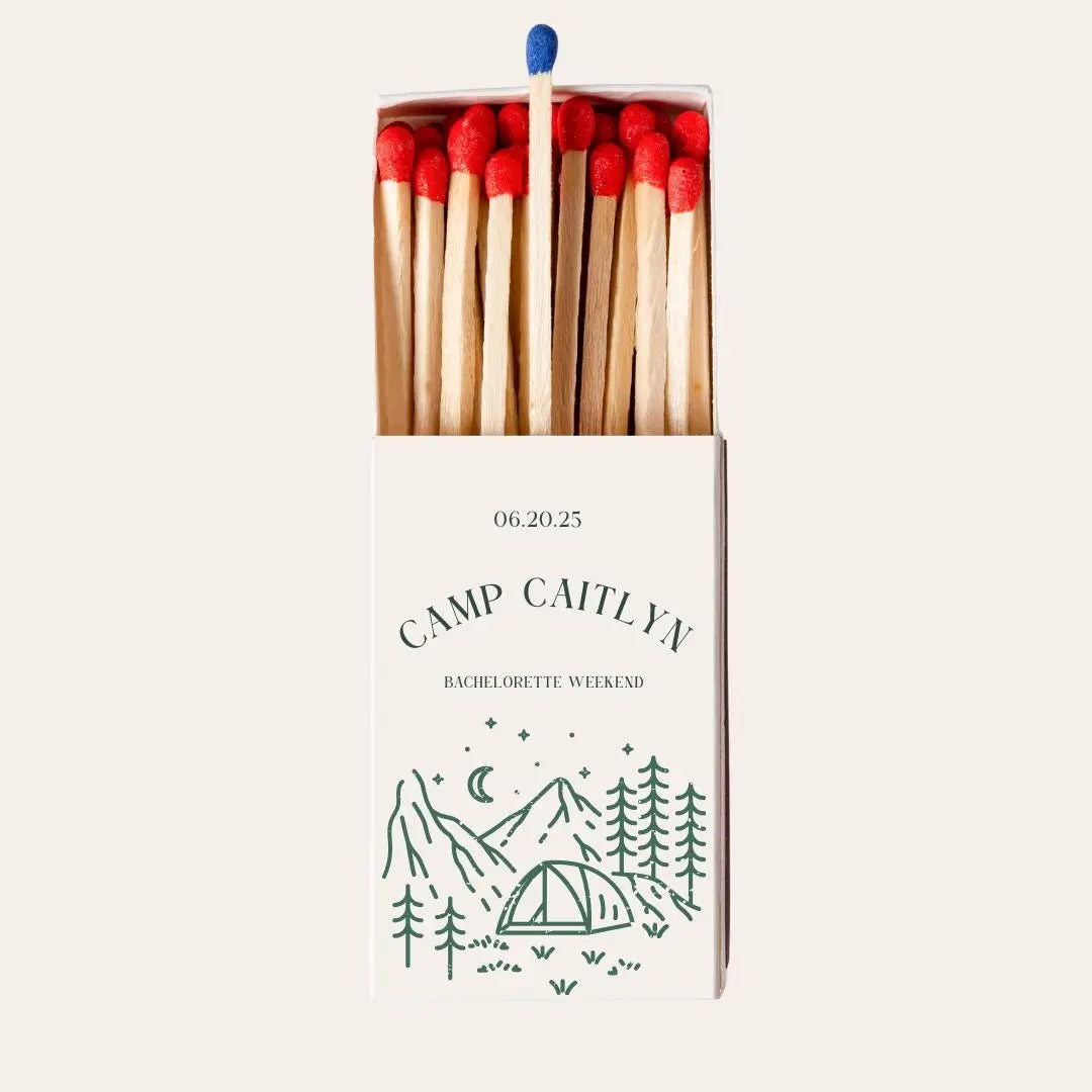 Camp Bachelorette Matchboxes – Custom Campfire Bachelorette Party Favors Twentynine Luxury