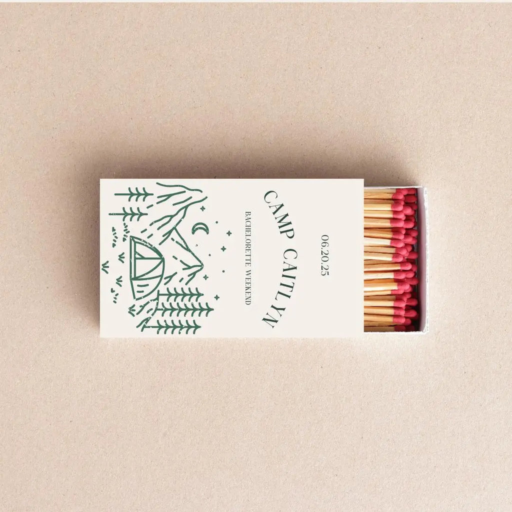 Camp Bachelorette Matchboxes – Custom Campfire Bachelorette Party Favors Twentynine Luxury