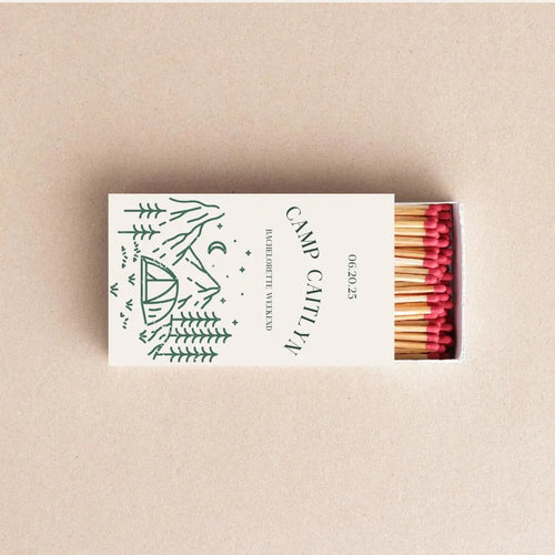 Camp Bachelorette Matchboxes – Custom Campfire Bachelorette Party Favors Twentynine Luxury