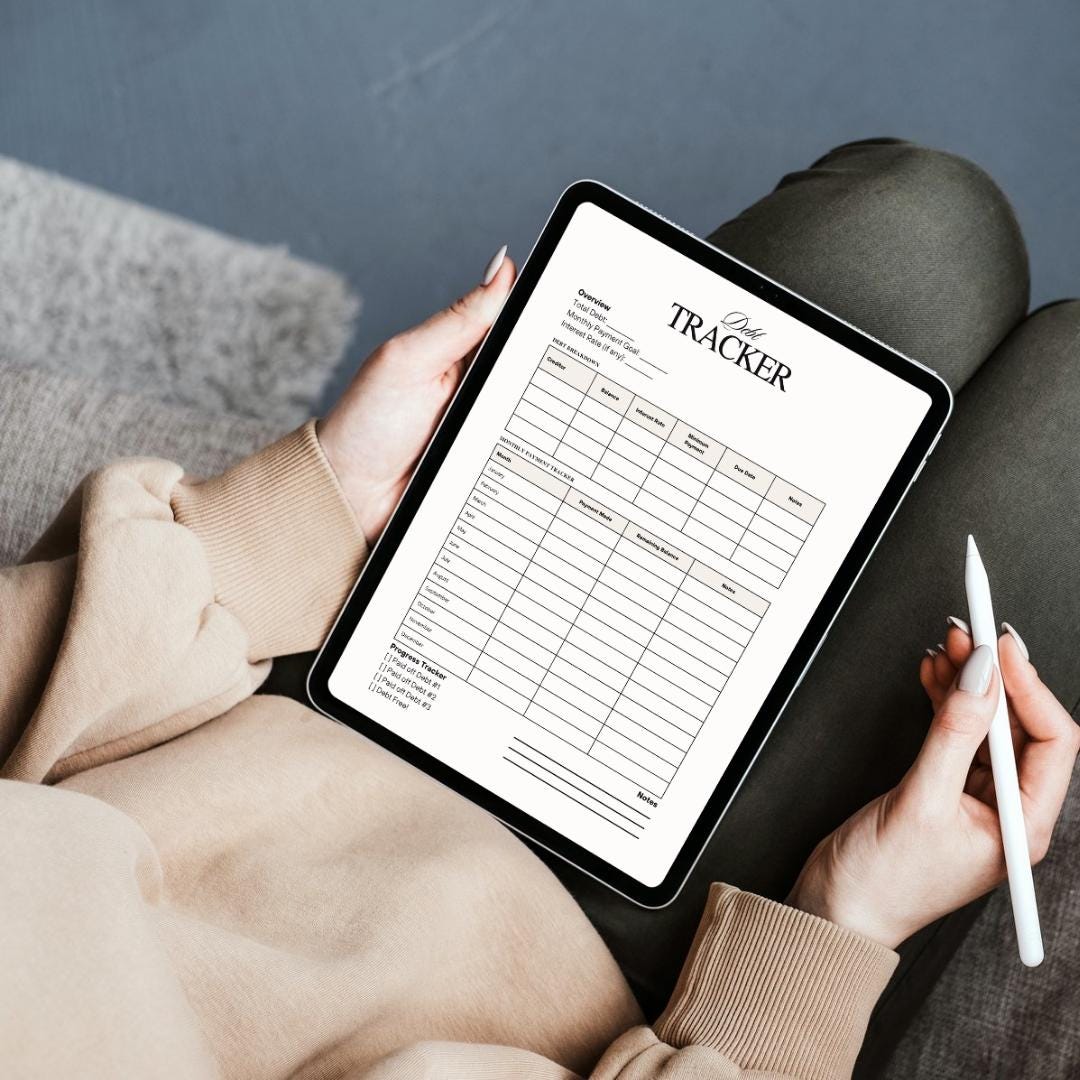 Debt Tracker Printable Digital Download Debt Payoff Planner GoodNotes & Notability Finance Template Monthly Budget Sheet Twentynine Luxury