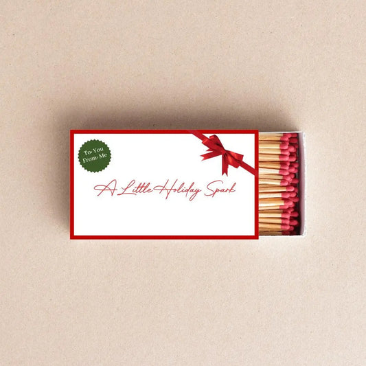 A Little Holiday Spark Matchbox Custom Holiday Gift  Matchbox Favor Stocking Stuffer Holiday Party Favor Christmas Gift Idea Twentynine Luxury