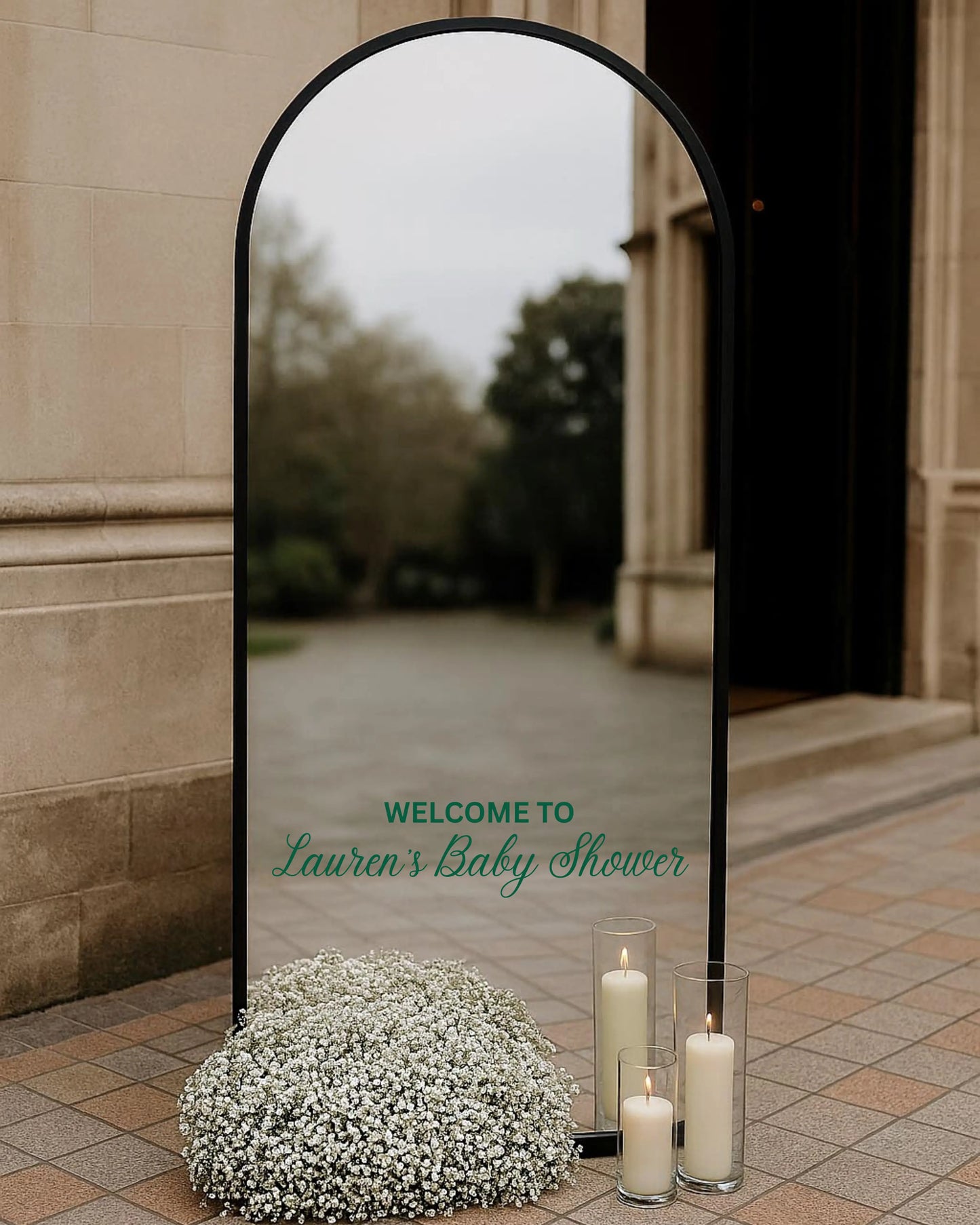 Custom Baby Shower Welcome Mirror Decal Welcome to [Name] Baby Shower Sign Personalized Baby Shower Entrance Sign Mirror Sticker Twentynine Luxury