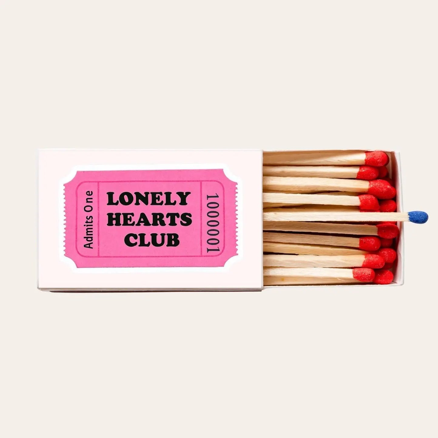 Lonely Hearts Club Matchboxes Fun Pink Ticket Design, Unique Wedding and Party Favors, Quirky Gifts for Events & Decor Twentynine Luxury