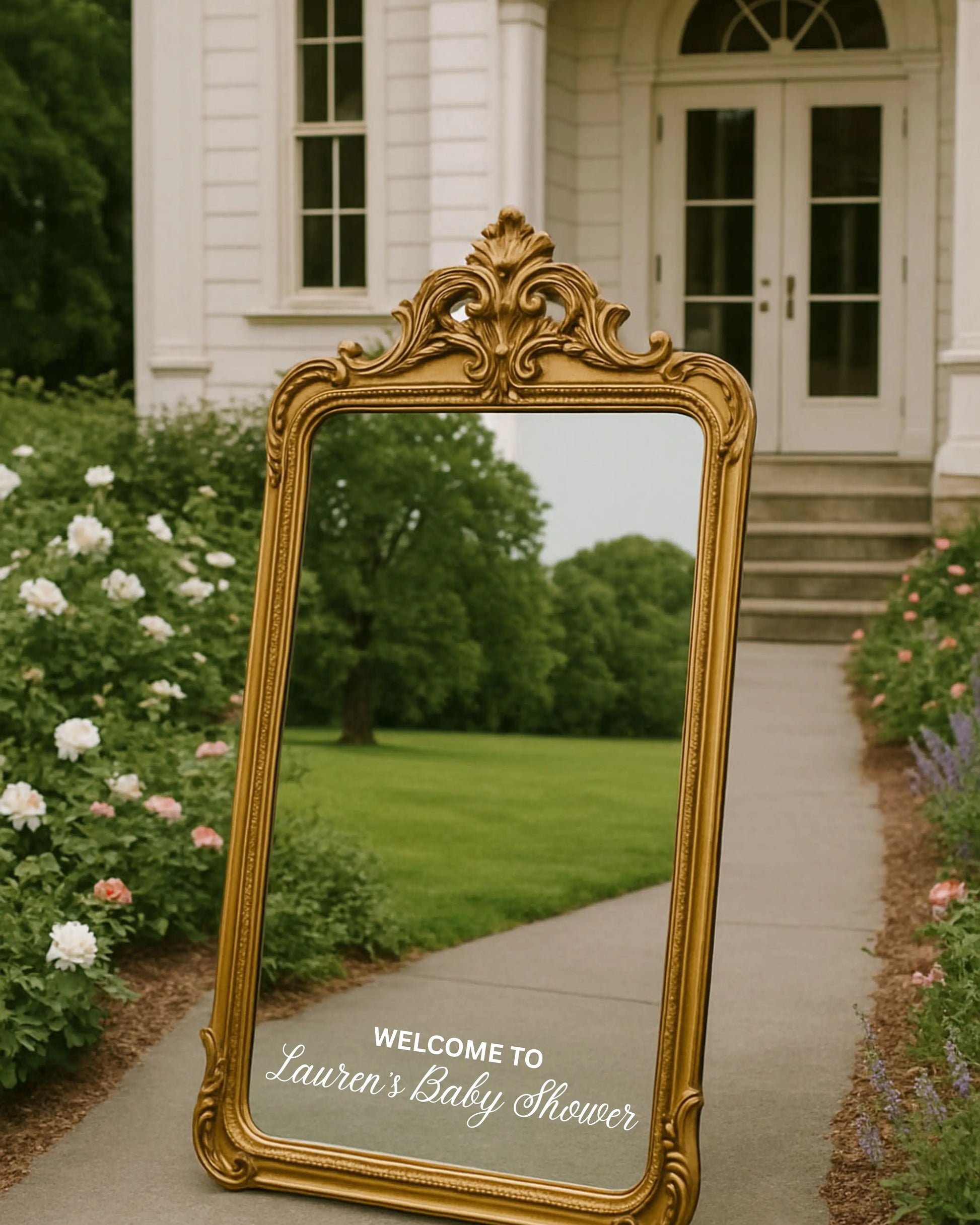 Custom Baby Shower Welcome Mirror Decal Welcome to [Name] Baby Shower Sign Personalized Baby Shower Entrance Sign Mirror Sticker Twentynine Luxury
