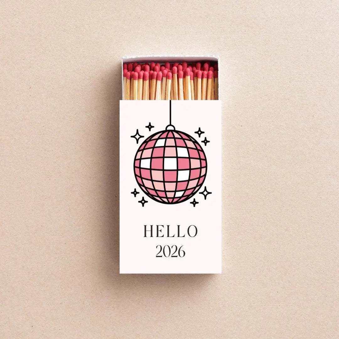 Hello 2026 Matchboxes – New Year’s Eve Party Favors & Disco Decor Twentynine Luxury