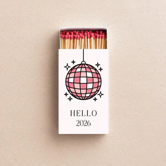 Hello 2026 Matchboxes – New Year’s Eve Party Favors & Disco Decor Twentynine Luxury