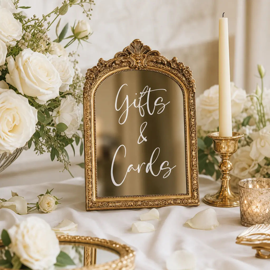 Gifts & Cards Vinyl Mirror Label Wedding Reception Sign Event Vinyl Decal for Mirrors, Acrylic Signs, or Glass Twentynine Luxury