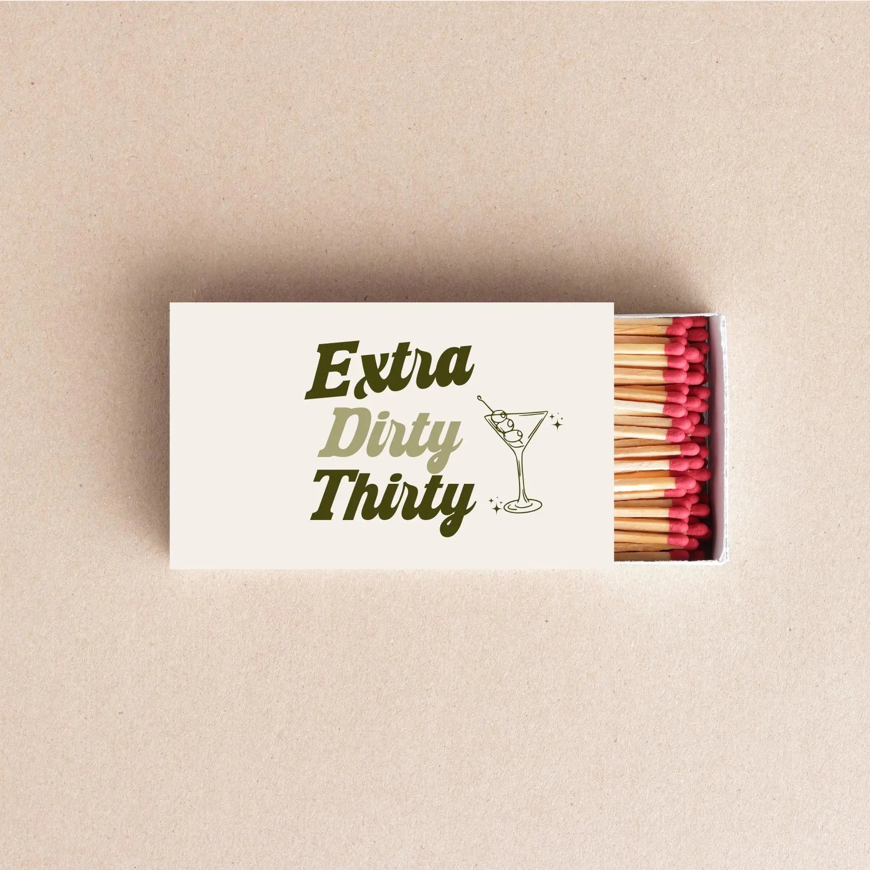 Extra Dirty Thirty Matchboxes – 30th Birthday & Martini Theme Party Favors Twentynine Luxury